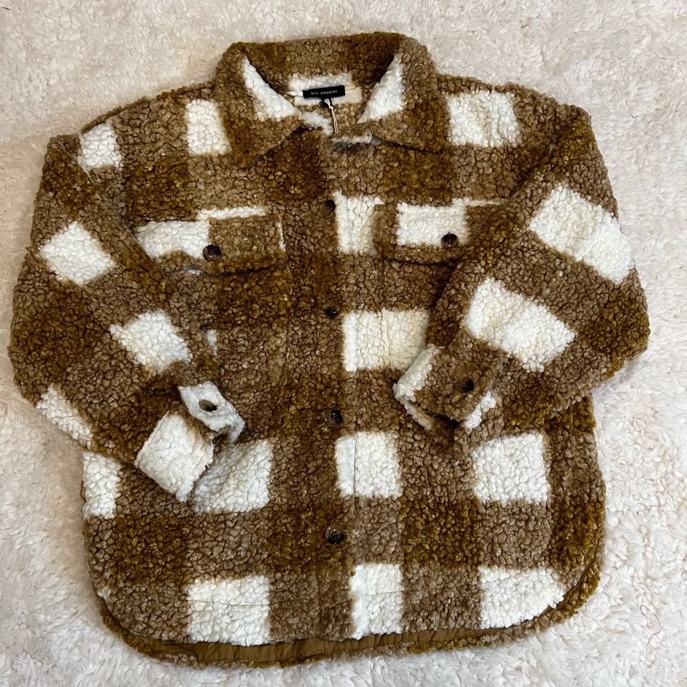 Gingham Sherpa Jacket